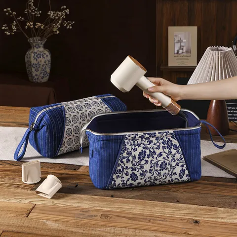 Nuovo Stile Cinese Borsa in Tessuto per Asciugacapelli Grande Capacità Viaggio Portatile Ferro Arricciacapelli Strumento di Styling Borsa di Conservazione