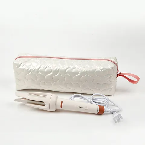 Borsa Portaoggetti Portatile per Arricciacapelli da Viaggio Impermeabile Trapuntata Motivo Cuore Resistente al Calore Pochette Piastra