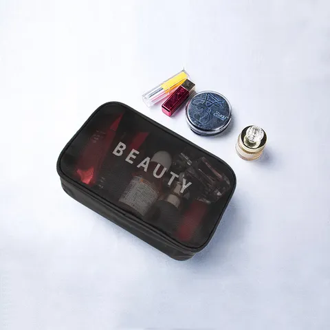 Nylon Mesh Travel Storage Bag Waterproof Transparent Cosmetic Organizer Multi-function Wash Pouch Portable Makeup Bag