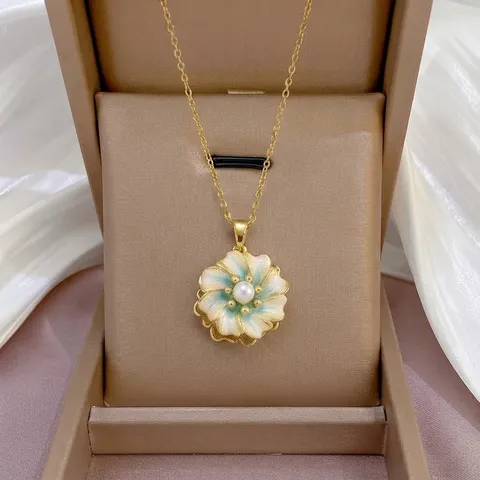 Moda Mujer Collar Colgante Floral Girasol Anillo Pendiente Pulsera Chapado Oro Plata Cobre Strass Joyería Cadena Clavícula