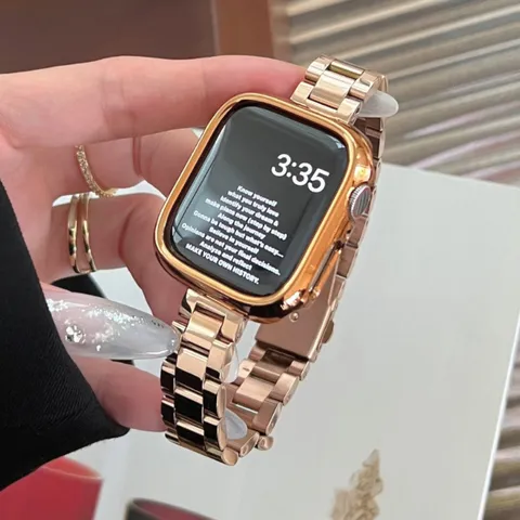Glanzende Roestvrij Stalen Metalen Horlogeband Vervanging Link Band Compatibel Met Smartwatch Zakelijke Stijl Horloge Accessoires
