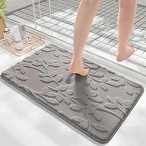 Thickened Memory Foam Non-Slip Floor Mat Imitation Rabbit Fur Leaf Embossed Soft Rug For Living Room Home Decor