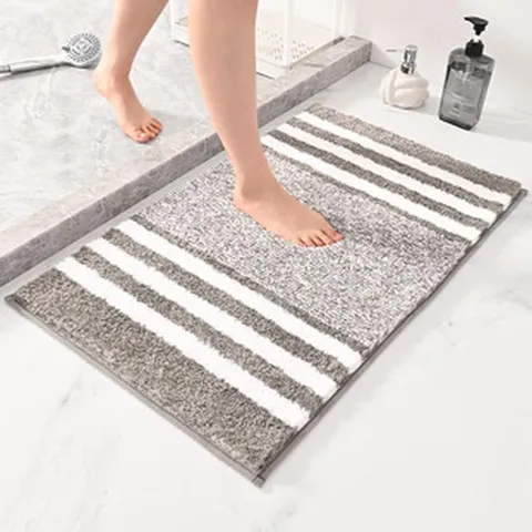 Thickened Superfiber Striped Anti Slip Door Mat Absorbent Bathroom Floor Mat Kitchen Foot Mat