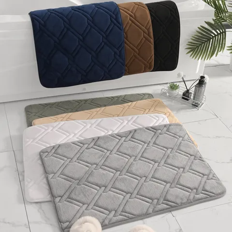 Thick Memory Foam Bath Mat Non-Slip Absorbent Floor Mat Soft Comfortable Door Mat For Bathroom Kitchen Living Room