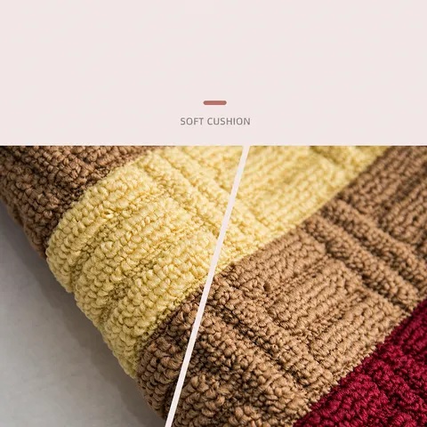Multi-Color Striped Polypropylene Floor Mat Non-Slip Absorbent Door Mat Machine Woven Carpet For Bathroom Bedroom Entryway