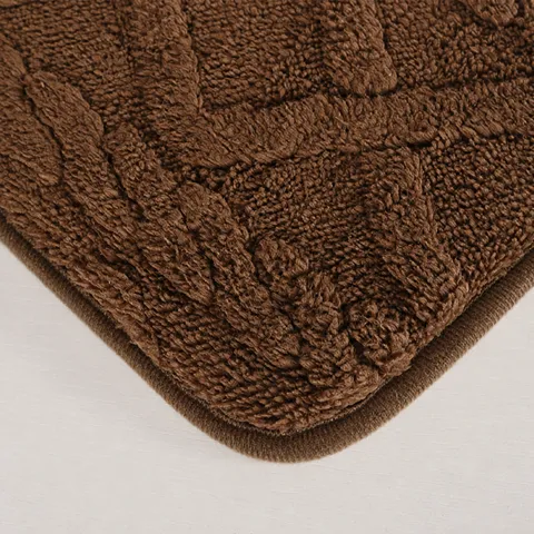Solid Color Jacquard Bathroom Floor Mat Absorbent Anti-Slip Cotton Velvet Door Mat For Living Room Bedroom Home Decor