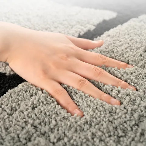 Non-Slip Flocked Door Mat Absorbent Bathroom Rug Modern Abstract Leaf Shape Floor Mat Home Entrance Carpet