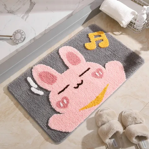 Cute Cartoon Floor Mat Absorbent Non-Slip Carpet For Living Room Bedroom Bathroom Kitchen