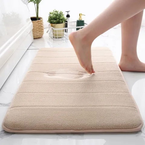 Non Slip Bathroom Floor Mat Absorbent Thickened Toilet Washroom Foot Mat Bedroom Waterproof Striped Carpet
