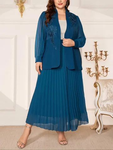Damen Übergröße Zweiteiliges Set Casual Langarm Bluse Und Hose Elegantes Pendler Outfit Set