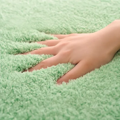Modern Minimalist Solid Color Polyester Floor Mat Washable Thickened Soft Home Living Room Bedroom Bathroom Door Mat