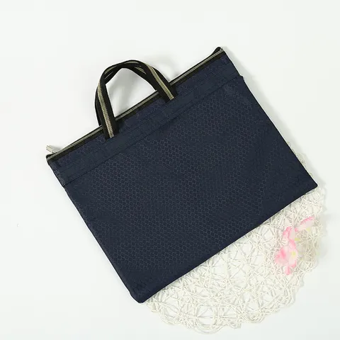 Oxford Cloth Document Bag Waterproof Zipper File Folder Handbag Business Office School Storage Organizer