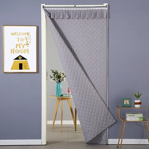 Thickened Thermal Door Curtain Winter Windproof Quilted Partition Curtain Soundproof Bedroom Cold Proof Doorway Curtain