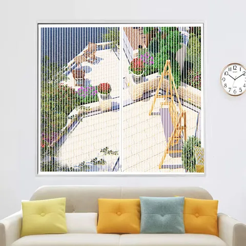 Mosquitera Magnética de Ventana Malla Autoadhesiva Sin Perforación Cortina Transpirable para el Hogar