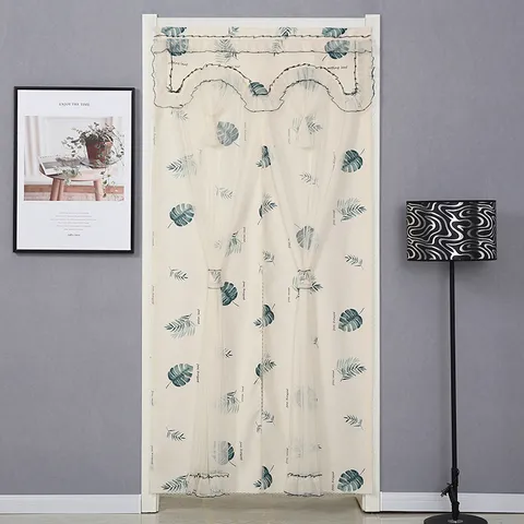 Lace Double Open Door Curtain Home Anti-Mosquito Partition Curtain Princess Style Floral Lace Ruffle Door Curtain Room Divider