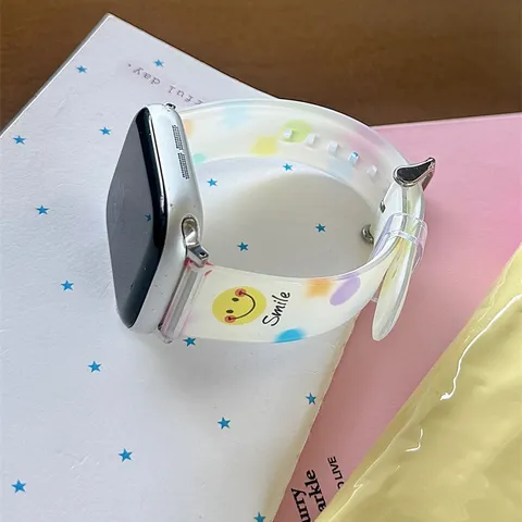 Cartoon Graffiti TPU Silicone Watch Band For Smartwatch Ultra Series Replacement Wrist Strap Fashion Accessory