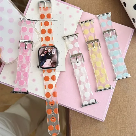 Bracelet de Montre en Silicone TPU à Grands Pois Compatible avec Montre Intelligente Bracelet de Rechange Mode Décontracté
