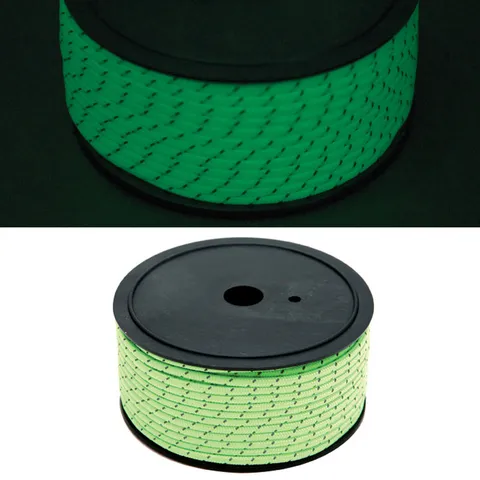 Corde Réfléchissante Lumineuse Extérieure pour Tentes de Camping et Fixation de Auvent Corde en Nylon Tressée Résistante pour Équipement de Randonnée