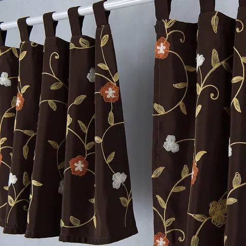 Estilo Coreano Japonés Algodón Cortina Corta Cocina Ventana Cortina Floral Bordada Bucle Colgante Café Cortina Decoración Hogar
