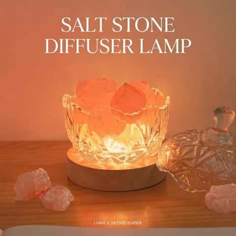 Modern Glass Salt Stone Aroma Lamp Warm Romantic USB Night Light Crystal Fragrance Diffuser Table Lamp For Bedroom Decor Home Office