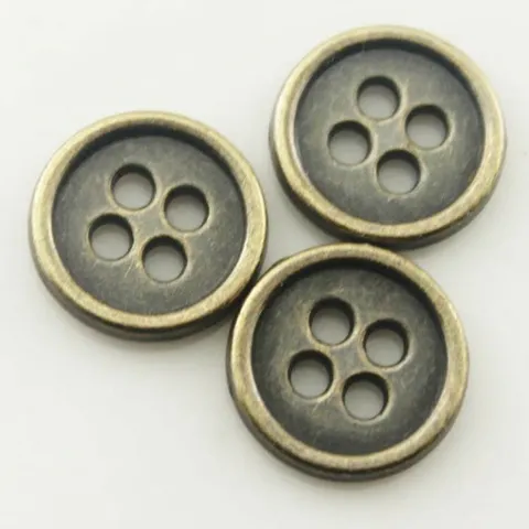 Vintage Alloy Metal Buttons Antique Bronze Round 4-Hole Sewing Buttons For Jeans Shirts Coats Suits Craft DIY
