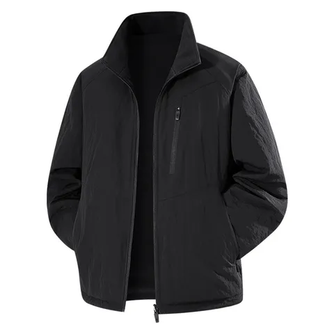 Heren Fleece gevoerd Verdikte Omkeerbare Business Casual Buitensport Losse Grote Maat Winter Jas Mantel Met Opstaande Kraag