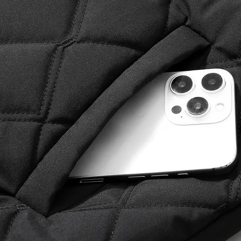 Giacca Imbottita Invernessa Spessa da Uomo Business Casual Colletto Risvolto Calda Trapuntata Zip Taglie Forti