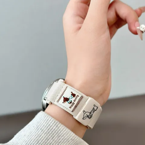 Geweven Nylon Magnetische Smartwatch Band Met Teckel Patroon Voor Huawei Redmi