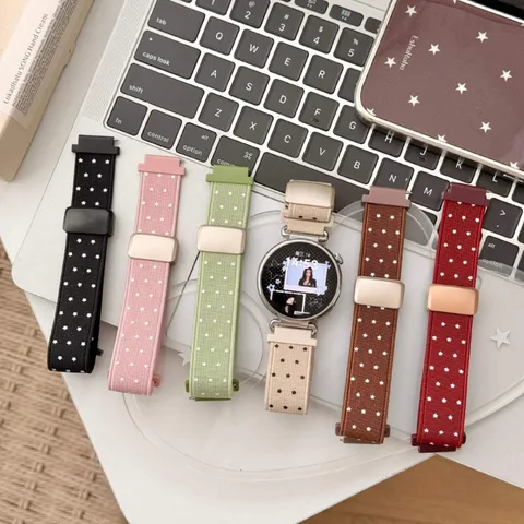 Nylon Star Polka Dot Replacement Watch Band Fashion Woven Wristband Strap For Smartwatch Daily Casual Wrist Accessories