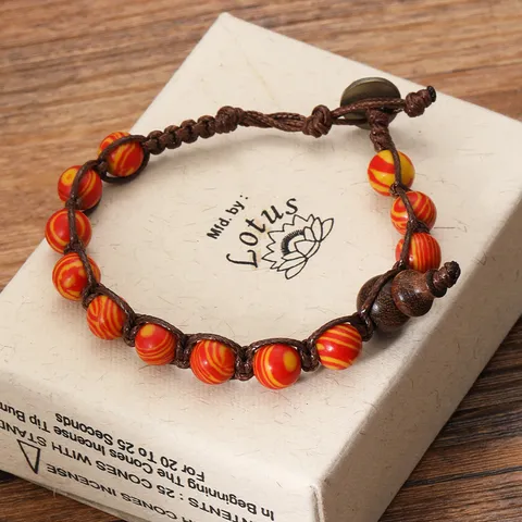 Bracelet Charm Gourde en Pierre Naturelle Oeil de Tigre Agate Fait Main Corde Tressée Unisexe Ethnique Bracelet de Perles Ajustable Bijoux Cadeau