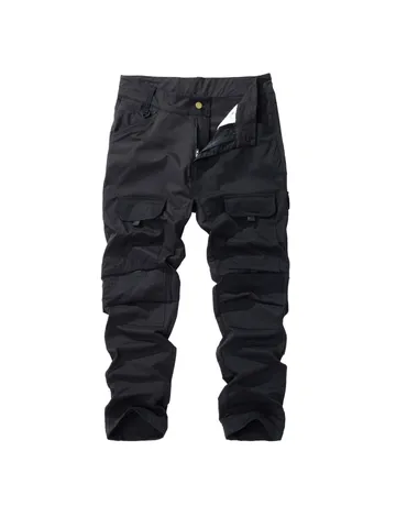 Men's Casual Cargo Pants Multi-Pocket Straight Fit Quick-Drying Thin Trousers For Outdoor Sports Autumn Daily Wear
