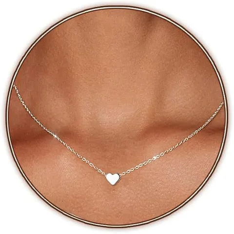 Collana con Ciondolo a Cuore in Rame Minimalista Placcata in Oro e Argento Gioielli di Moda