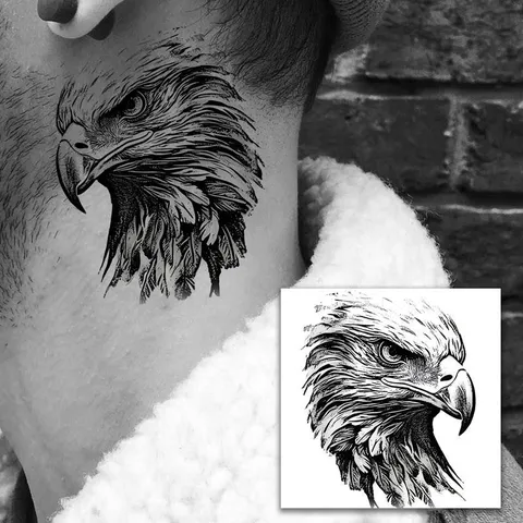 Adesivi per Tatuaggi Temporanei Impermeabili Serie Animali Leone Tigre Lupo Cane Body Art Finto Tatuaggio