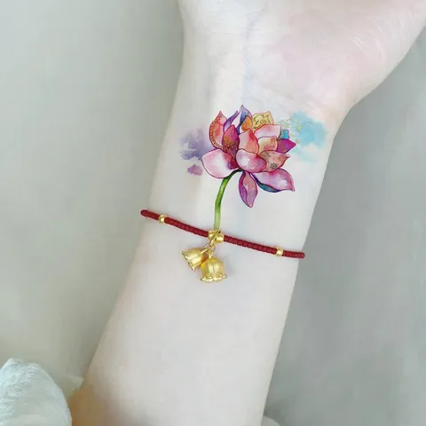 Adesivo per Tatuaggio Temporaneo Impermeabile Floreale Colorato Piuma Acchiappasogni Body Art Finto Tatuaggio per Donne e Uomini