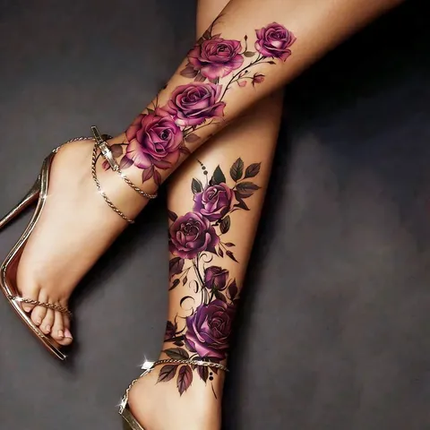 Adesivo Tatuaggio Temporaneo Impermeabile Rosa Farfalla Tigre Floreale Arte Corpo Braccio Finto Tatuaggio