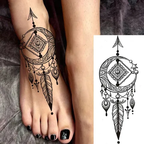 Adesivi per Tatuaggi a Trasferimento d'Acqua Farfalla Pizzo Floreale Tatuaggio Temporaneo Per Mano E Piede Adesivo d'Arte Corporea Impermeabile