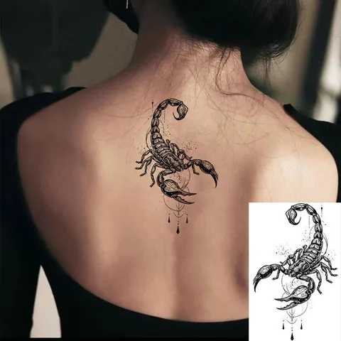 Halloween Temporary Tattoo Stickers Waterproof Black Spider Animal Fake Tattoos For Body Art Party Makeup Decor