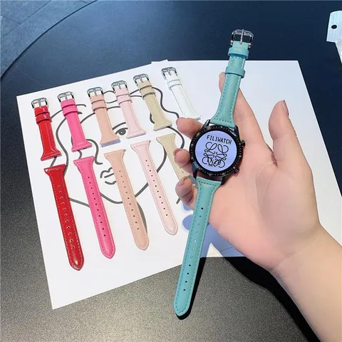 Genuine Leather Replacement Smart Watch Band Strap Compatible With Smartwatches Fashion Casual Wristband