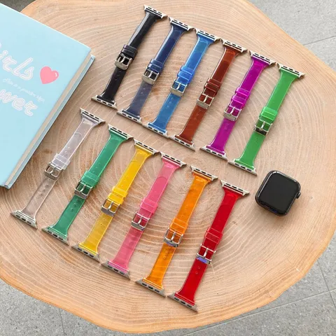 Cinturino Per Orologio In Silicone Trasparente Per Custodia Apple Watch Stile Ghiacciaio Cinturino Di Ricambio Impermeabile Morbido