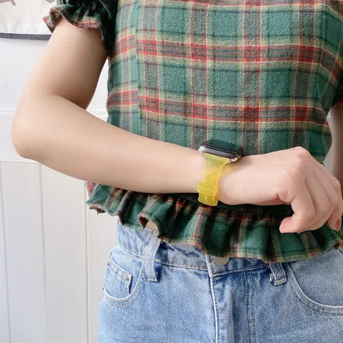 Cinturino Per Orologio In Silicone Trasparente Per Custodia Apple Watch Stile Ghiacciaio Cinturino Di Ricambio Impermeabile Morbido