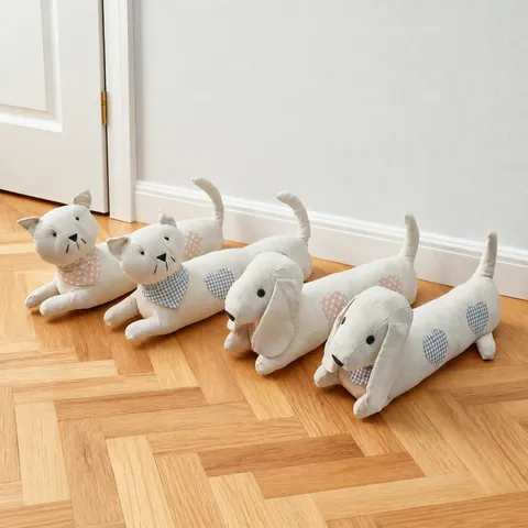 Fermaporta in Tessuto per Gatti e Cani di Cartoni Animati Europei Simpatico Animale Cuore Plaid Decor Antikollision Cuneo per Porta Arredamento