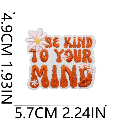 Citations Inspirantes Sur La Santé Mentale Écussons Brodés Arc En Ciel Papillon Badges Décoratifs Thermocollants Pour Vêtements Sacs Applique Bricolage