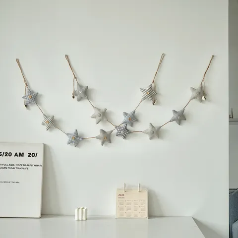 Carino Tessuto Colorato Stella Marina Catena Appendiabiti da Parete Decorazione Stanza Bambini