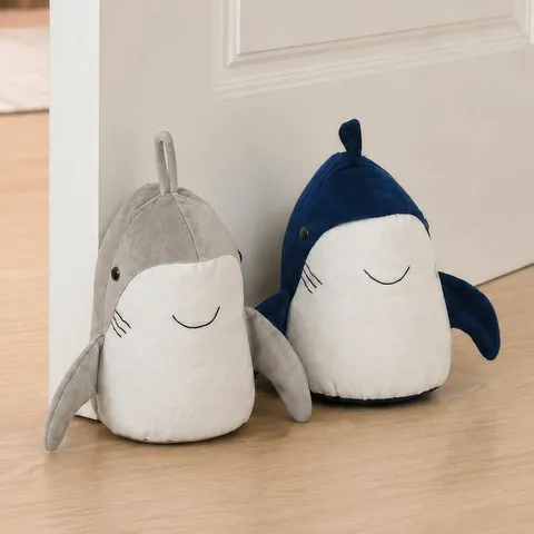 Carino Squalo Cartone Animato Fermaporta In Peluche Tessuto Morbido Animale Fermaporta Creativo Casa Anticollisione Ornamentale Decorativo