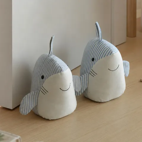 Carino Squalo Cartone Animato Fermaporta In Peluche Tessuto Morbido Animale Fermaporta Creativo Casa Anticollisione Ornamentale Decorativo