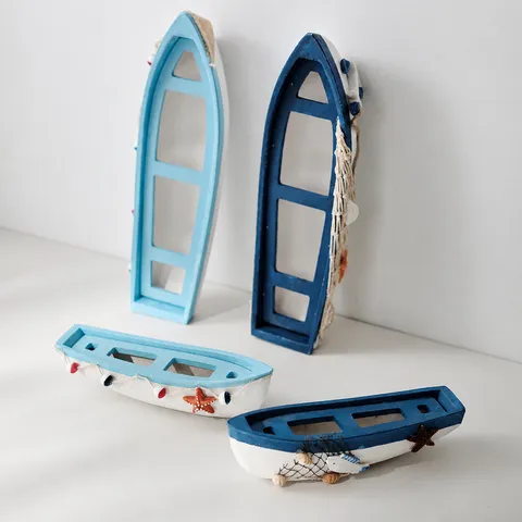 Modello di Nave in Legno Mediterraneo Stile Oceano Ornamento Decorativo Barca a Vela in Miniatura Decorazione da Tavolo Per Casa Ufficio