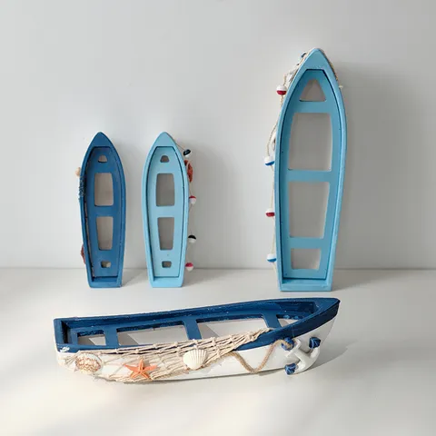 Modello di Nave in Legno Mediterraneo Stile Oceano Ornamento Decorativo Barca a Vela in Miniatura Decorazione da Tavolo Per Casa Ufficio