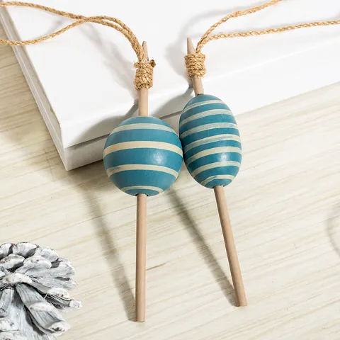 Mediterranean Style Wooden Fishing Net Float Wall Hanging Ornament Marine Theme Home Decor Background Wall Pendant