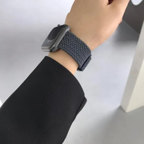Elastic Braided Nylon Watch Strap For Smart Watch Replacement Sport Loop Adjustable Breathable Woven Wristband Band