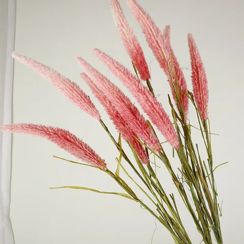 Fleur de Roseau Artificielle 3 Têtes Sétaire PE Soie Plante Artificielle Déco Pour Maison Salon Moderne Style Naturel Paysagement